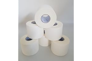 SPAS SRL STRAPPAL Tape Sportivo Nastro per Bendaggi e fasciature zigrinato resecabile a mano 5 cm x 10 mt forte collante all'Ossido di Zinco originale BSN cotone 100% bianco 6 pz