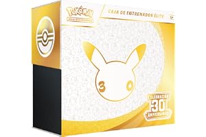 Pokémon: Caja de Entrenador Élite de Celebración 30.º Aniversario de JCC Pokémon (1 Carta de promoción con ilustración expandida, 9 Sobres de Mejora y Accesorios prémium)