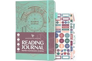 Legend Reading Journal för bokälskare – Läsloggspårare för vuxna och barn – boknörd gåvor och tillbehör, 180 recensioner (min