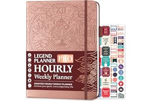 Legend Planner PRO Edition Horaire - Agenda Hebdomadaire Horaire Carnet de Rendez-Vous Gestion du Temps, Journal Travail/Vie Personnelle, Non Daté, Format A4, Couverture Rigide - Or rose