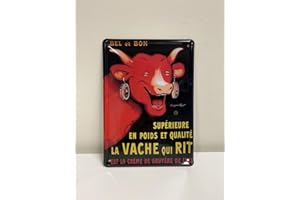 Éditions Clouet 29002 - Petite Plaque métal 15x21 cm Vache Qui rit - Bel et Bon