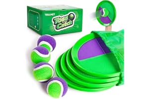 Vastoy Toss and Catch Ball Set with 4 Sticky Paddles & Balls, Quick-Dry Beach Toss Toy, Sticky Paddles with Adjustable Strap for Kids Adults, Play Catch Game for Family in Pool, Carry Bag Included