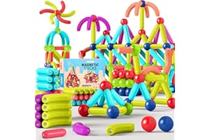 AQXONG 118Pcs Jouets de Construction Magnétiques, Jouets de Construction 3D, Blocs de Construction Magnétiques, Cadeau de Jouet d'apprentissage Éducatif pour Garçons et Filles de 3 à 12 Ans