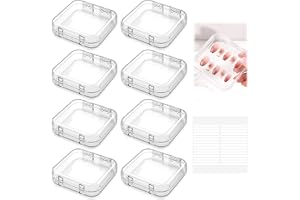 8 stycken nagelförvaringslådor, set, med 30 tejper, 7,5 × 7,5 × 1,5 cm