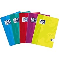 OXFORD 400074877 TOUCH A5-Heft 60 Blätter, Linien, 5 Stück-Packung Umschlag Farbenmix