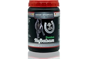 Gustav Optenplatz Premium Hufbalsam für Pferde, GO! Pferdepflege für gesundes Hufwachstum, Huffett für die tägliche Hufpflege, Hufsalbe & Huffestiger gegen trockene rissige Hufe, Anti-Doping (1000ml)