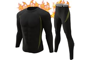 CL convallaria Thermounterwäsche Herren Atmungsaktiv Thermoaktiv Funktionsunterwäsche Innenfleece Skiunterwäsche Weich Thermo Unterwäsche Set Wärme Manner Lange Unterwäsche Sport Stil