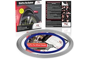 TR RIMPRO-TEC Rimpro-Tec Wheel Bands Rim Protectors for Car Wheel and Light Trucks - Protection and Style - Alloy Wheel Rim Protectors - Silver Track/dark Blue Pinstripe Fit from a 12" to 22” Set of Wheels