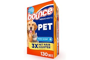 Bounce Pet Fresh Dryer Sheets - Pet Hair & Ribbon Guard - Mega Sheet - One (1) Box 80 ct