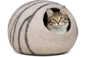 MEOWFIA Legowisko dla kota, wysokiej jakości filc, ręcznie wykonany, 100% wełna merynosów, kryjówka dla kotów i kociąt (żywe odcienie) (duży, Tucson Sunset)