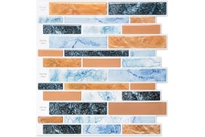 LONGKING 10 Blatt Prämie Selbstklebende Küchenrückwand Fliesen in Marmor, Abziehen und Aufkleben der Aufkantung,30,5 x 30,5 cm