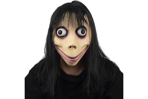 PartyHop MOMO Mask Halloween Party Skrämmande Skräck Latex Helhuvudmask