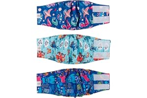 CuteBone 3-pak pieluch dla psów męskie średnie zmywalne podkładki do siusiu dla psów DM18M