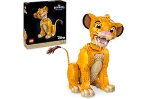 LEGO Disney Król Lew — młody Simba, Kolekcjonerska Figurka Lwa do Zbudowania, Fajne Dekoracje do Domu i Ozdoby do Biura, Pomysł na Prezent dla Kobiety i dla Mężczyzny, 43247