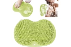 MULOMIR Spazzola per Massaggio da Bagno in Silicone, Scrubber Piedi e Schiena, Tappetino Massaggiante Pulizia per Esfoliare, Circolazione Sanguigna