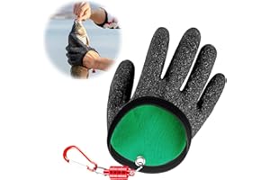 CZlinOduMMX Angelhandschuhe, wasserdichte Angelhandschuhe Jagdhandschuhe mit Anti Schnitt und Magnetverschluss Latex Fisch Fang Handschuhe für Den Sicheren Umgang mit Hecht Wels Zander Rechte Hand