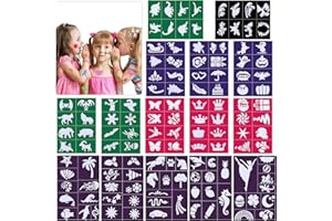 Konsait Tattoos Schablonen f¨¹r Kinder, 130 St¨¹ck Glitzertattoos schablonen, Tempor?re Tattoos Kinder Schminkschablonen f¨¹r M?dchen Jungen, Kinder Tattoo Schablone f¨¹r Schminke