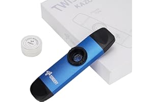 Sondery Professional Metal Kazo, Dual Head Kazoo Includes Lanyard and 5 Membranes for All Ages and Occasions, Blue