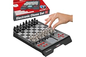 MILLENNIUM Schachschule M805 – Dein Schachtrainer für zuhause und unterwegs, mit 100 interaktiven Übungen, Sprachausgabe & Schachlehrbuch (de/en) – für Kinder, Einsteiger & Schulen