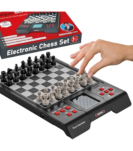 DGT Starter Box Grey – Jeu D’échecs Pour Débutants – Échiquier Pliable En Carton – Pièces En Plastique – 2 Joueurs