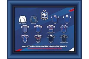 FÉDÉRATION FRANCAISE DE FOOTBALL Cadre Collection des 12 pins Maillots de l’équipe de France ayant participés aux Championnats du Monde de la FIFA