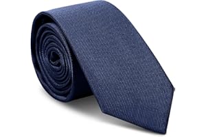 URAQT Corbatas de 6cm, Color Solido Clásico, 1200 Agujas Tejido Fino a Mano, Accesorios Ropa para Business Fiesta Oficina Boda Regalo de Hombre (Azul)