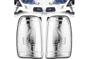 NIMOVA Wing Mirror Indicator Light Lamp Lens Clear Left and Right Side Set Pair For Ford Transit MK8 2014-2019 | OEM 1847387, 1847389, BK3113B382AB, BK3113B381AB | Transit Van, Tipper