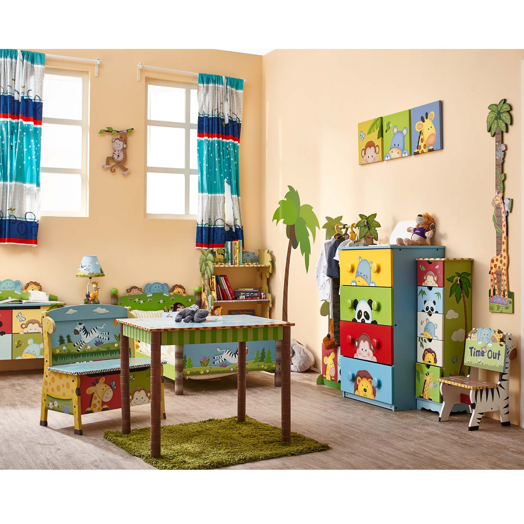 Fantasy Fields Sunny Safari Themed Wooden Drawer Cubby With 3