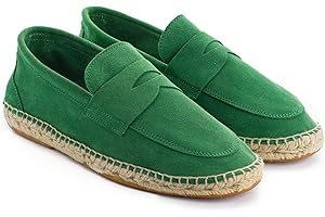 ABARCA Herren Espadrilles Casual Mokassins Sommer aus Leder und Jute Handwerk Schuhe