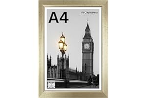 CLAY ROBERTS A4 Photo Frame, Gold, Picture Frame, Certificate, Art Print Poster, 21cm x 29.7cm, Gold Frames, A4 Photo Collage Gallery Display