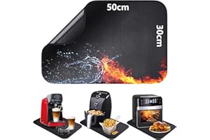 ALCKIJY 30 * 50cm Feuerfeste Unterlage | Glasfasersilikon-Feuerschutzmatte für Tischplatte | Hitzebeständige Matte für Luftfritteuse | Feuerfeste Unterlage Kaffeemaschine | Anti-Rutsch Wasserdichte