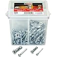 Chevilles Molly - Seau De 100 + Kit Outils - Pour Murs Creux - Diam 4mm Et 5mm - Idéal Bricolage