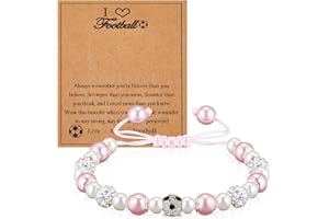 Otuuz Regalo di Calciatore per Ragazze Bracciale da Calcio con Cartellino Regali di Calcio per Adolescente Gioielli di Calcio Ispiratori per Squadra Sportiva di Calcio