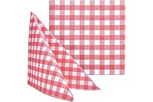 CRIMEN ITALY Tovagliolo TNT monouso 40x40 in tessuto non tessuto ROSSO quadretti | 50 pezzi | tovaglioli, resistenti | assorbente | simile al tessuto | ideale per ristorazione | HoReCa | Biodegradabile