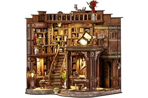 GLEAMUNO LED Book Nook Kit for Adults – DIY Miniature House Kit, Wooden Dollhouse Kit, Booknook Craft Kits, Library Bookshelf Decor, 3D Puzzles for Adults, Book Lovers Gifts, Dreamy Book Hall