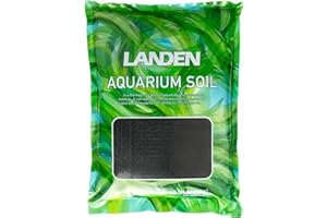 LANDEN Aqua Soil Substrate for Natural Planted Aquarium, Plant or Shrimp Stratum, Clay Gravel and Stable Porous Substrate for Freshwater Aquarium, Black Color 5L(11lbs/5kg)