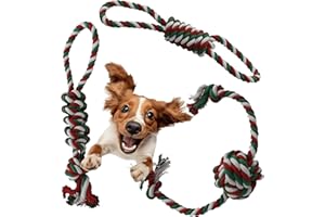 LexyFriend - Corda Gioco per Cani con Pallina | 100% Cotone | Gioco Cane Indistruttibile | Adatto a Taglie Piccole, Medie e Grandi | Set 4 Pezzi | Pulizia Dentale, 75 Gr - 32 Cm, Cotone