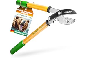 GRÜNTEK Anvil Pruning Loppers 470 mm, SHARP lopping shear GRIZZLY 470 mm, with Gear Drive cutting system. TWO in ONE Secateur and loppers !!