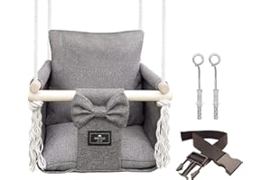 ‎NATILU NATILU® Babyschaukel Set Indoor Outdoor | Hugo | Schaukel | Kinderschaukel | Kindergartenschaukel | Kleinkindschaukel | Holzschaukel | Schaukelsitz | Türschaukel | Swing ab 6M+ für Zuhause, Garten