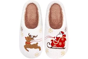BibHoly Weihnachts Hausschuhe Damen Herren, Winter Plüsch Hausschuhe Weihnachten Tiere Pantoffeln Rutschfest Slippers, Lustige Geschenke für Weihnachten