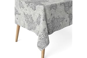 MARTINA HOME Obrus z żywicy Mapamundi Szary 200X140 CM