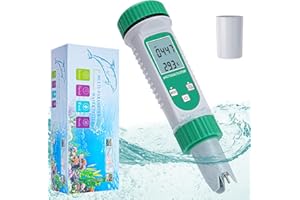 Auniq Testeur de pH, 6 En 1 PH/TDS/EC/salinité/S.G/température Testeur de qualité de l'eau PH mètre électronique 0.01 Haute précision Esteur d'eau Potable pour l'eau/Aquariums/Piscine/Hydroponie