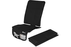 Lionelo Sikker Unterlage für einen Autokindersitz, wasserdichte rutschfeste Unterlage, Beständig Gegen Druckspuren Verstellbare Befestigungsgurte ISOFIX Geeignete Unterlage, 2 Taschen