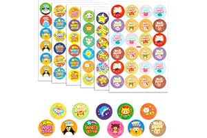 ASTARON 1440 Pcs Reward Stickers for Kids Motivational Praise Teachers Stickers for Students, Star Stickers for Reward Chart Kids Reward Stickers Parents' Reward Stickers for Children (60 Sheet)