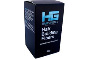 Hair Genetics® Fibras Capilares de Queratina para Cabello - Fórmula Avanzada Cero Picores de Calidad Profesional y Aspecto Natural para Hombres y Mujeres Dispensador 22 g (Negro)