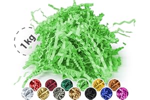 Verpackungswelt Material de relleno de 1 kg | Papel triturado para cajas de regalo y paquetes | Fabricado en Alemania | Decoración y protección | Material de embalaje y accesorios para envolver