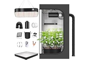 TOPRON Juego Completo de Tienda de Cultivo con Lámpara LED de Espectro Completo de 200W Regulable, Kit de Tienda de Cultivo de 140x140x200cm Juego Completo de Tienda de Cultivo Hidropónico Completo