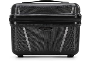 WITTCHEN Explorer Line walizka podróżna, bagaż podręczny, bagaż kabinowy, twarda obudowa z poliwęglanu, z 4 podwójnymi kółkami, zamek szyfrowy, uchwyt teleskopowy, Explorer Line, czarny,