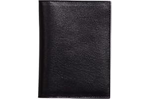 Clairefontaine 410128C - Porte-Passeport, Étui Passeport en Véritable Cuir d'Agneau, Noir