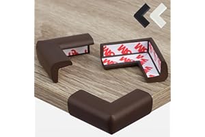 Hoffenbach Baby Corner Protectors – Soft Foam Edge Guard for Kids – Self-Adhesive Bumpers for Child Safety, Furniture, Desks, Tebles – Safe & Durable (12x Brown)
